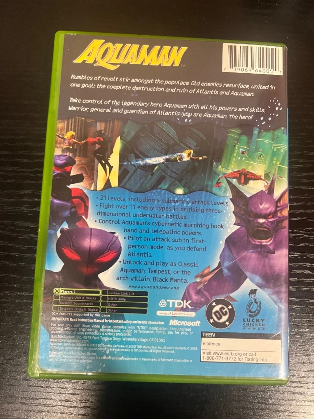 Aquaman: Battle for Atlantis (Microsoft Xbox, 2003) Complete